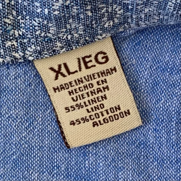 Age of Wisdom Chambray Linen Blend Shirt - Picture 10 of 10